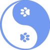 Yin Yang Cut Blue White Image